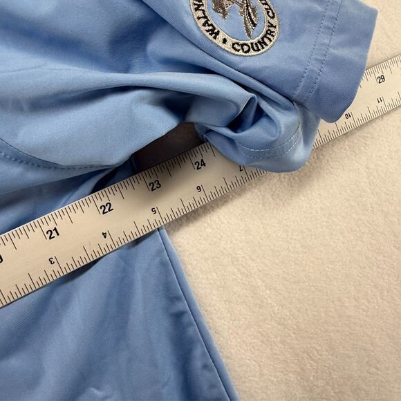 Footjoy Polo Shirt Men's Large Blue Athletic Fit Performance Walnut Creek Golf - Picture 7 of 10